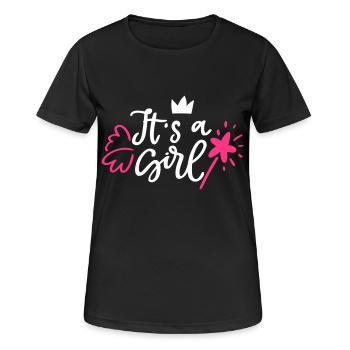 sa fille est une fille enceinte - T-shirt respirant Femme - noir - Devant - AI Model Female 172 light (172cm)