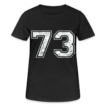 73 dans blanc in Used Look - T-shirt respirant Femme - noir - Devant - AI Model Female 172 light (172cm)