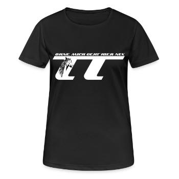 TT Turnier Trottel - The Original - Frauen T-Shirt atmungsaktiv - Schwarz - Vorne - AI Model Female 172 light (172cm)