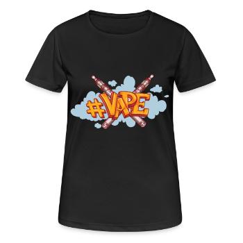 Vaper mit Qualm - Frauen T-Shirt atmungsaktiv - Schwarz - Vorne - AI Model Female 172 light (172cm)