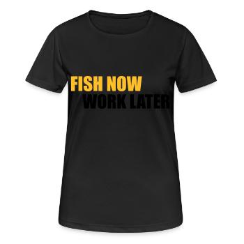 angeln - Frauen T-Shirt atmungsaktiv - Schwarz - Vorne - AI Model Female 172 light (172cm)