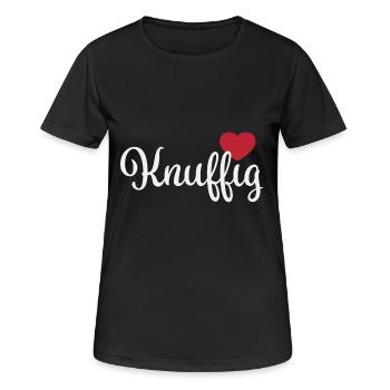 Knuffig - Frauen T-Shirt atmungsaktiv - Schwarz - Vorne - AI Model Female 172 light (172cm)