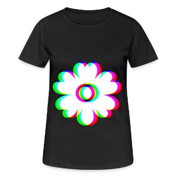 EDM Tricolore - Fleurs - Glitch - Style Rave - T-shirt respirant Femme - noir - Devant - AI Model Female 172 light (172cm)