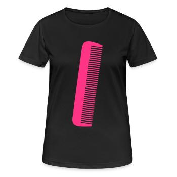 Kamm Kamm Strafe kamm pettine coiffure1 - Frauen T-Shirt atmungsaktiv - Schwarz - Vorne - AI Model Female 172 light (172cm)
