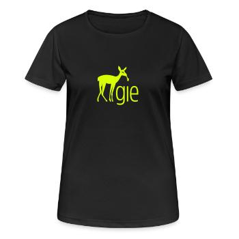 REHgie Regie - Frauen T-Shirt atmungsaktiv - Schwarz - Vorne - AI Model Female 172 light (172cm)