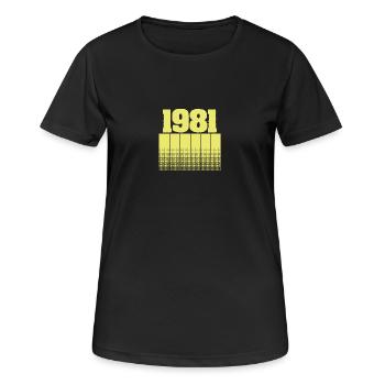 1981 1981 - T-shirt respirant Femme - noir - Devant - AI Model Female 172 light (172cm)