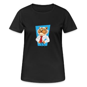 tiger im Anzug - Frauen T-Shirt atmungsaktiv - Schwarz - Vorne - AI Model Female 172 light (172cm)