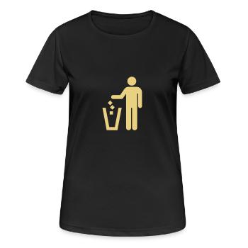 Mülleimer,Müll,Ordnung - Frauen T-Shirt atmungsaktiv - Schwarz - Vorne - AI Model Female 172 light (172cm)