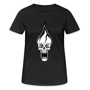 hoelle monster boese horror halloween kopf gesicht - Frauen T-Shirt atmungsaktiv - Schwarz - Vorne - AI Model Female 172 light (172cm)