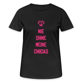 nie ohne chicas - Frauen T-Shirt atmungsaktiv - Schwarz - Vorne - AI Model Female 172 light (172cm)