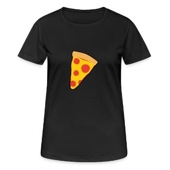 Pizza - Frauen T-Shirt atmungsaktiv - Schwarz - Vorne - AI Model Female 172 light (172cm)