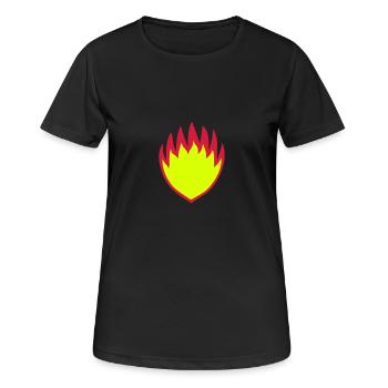 Crest Bouclier de feu fire Symbole - T-shirt respirant Femme - noir - Devant - AI Model Female 172 light (172cm)