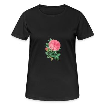 Rosen-Anlage - Frauen T-Shirt atmungsaktiv - Schwarz - Vorne - AI Model Female 172 light (172cm)