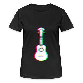 EDM - Acoustic Guitar - Glitch Rave Style - Women's Breathable T-Shirt - black - Front - AI Model Female 172 light (172cm)