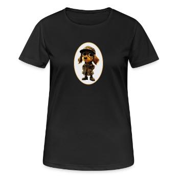 Detektiv Hund - Frauen T-Shirt atmungsaktiv - Schwarz - Vorne - AI Model Female 172 light (172cm)