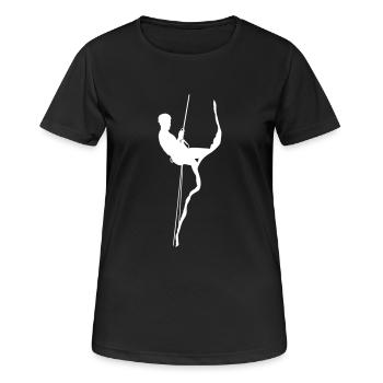 Descente en rappel - T-shirt respirant Femme - noir - Devant - AI Model Female 172 light (172cm)