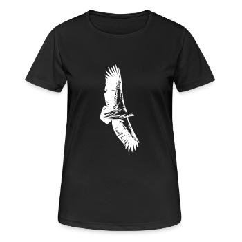 Geier im Flug - Frauen T-Shirt atmungsaktiv - Schwarz - Vorne - AI Model Female 172 light (172cm)