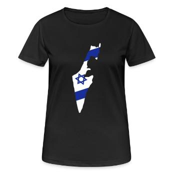 Israël - T-shirt respirant Femme - noir - Devant - AI Model Female 172 light (172cm)