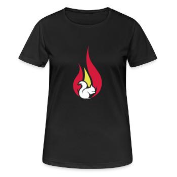 summer squirrel - Frauen T-Shirt atmungsaktiv - Schwarz - Vorne - AI Model Female 172 light (172cm)