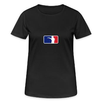Rap Hip Hop Logo Shirt - Frauen T-Shirt atmungsaktiv - Schwarz - Vorne - AI Model Female 172 light (172cm)