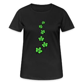 Feuille d’érable Feuilles d’automne - T-shirt respirant Femme - noir - Devant - AI Model Female 172 light (172cm)