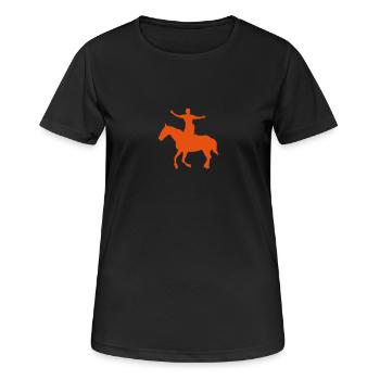 voltige cosaque cheval chevaux horse3 - T-shirt respirant Femme - noir - Devant - AI Model Female 172 light (172cm)