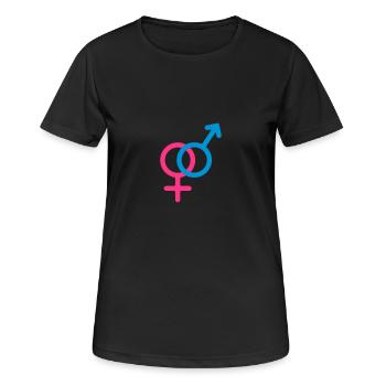 Male and Female Symbol - Women's Breathable T-Shirt - black - Front - AI Model Female 172 light (172cm)