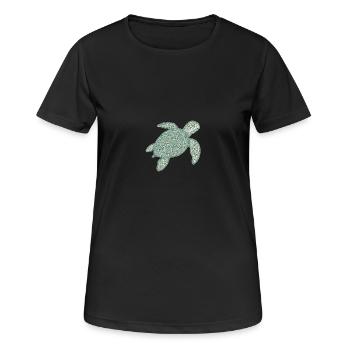 Stick-Schildkröte - Frauen T-Shirt atmungsaktiv - Schwarz - Vorne - AI Model Female 172 light (172cm)
