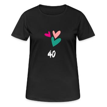 40. 40 JAHRE. 40-jähriges JUBILÄUM. GEBURTSTAG 40 JAHRE. - Frauen T-Shirt atmungsaktiv - Schwarz - Vorne - AI Model Female 172 light (172cm)