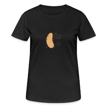 Nicht die Bohne - Frauen T-Shirt atmungsaktiv - Schwarz - Vorne - AI Model Female 172 light (172cm)