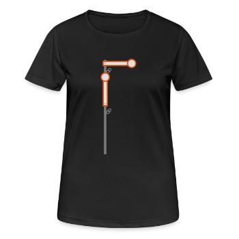 Signal Halt - Frauen T-Shirt atmungsaktiv - Schwarz - Vorne - AI Model Female 172 light (172cm)