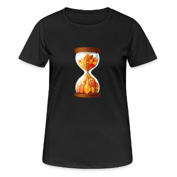 Sanduhr des Herbstes - Frauen T-Shirt atmungsaktiv - Schwarz - Vorne - AI Model Female 172 light (172cm)