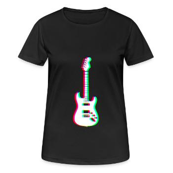 EDM - Electric Guitar - Glitch Rave Style - Women's Breathable T-Shirt - black - Front - AI Model Female 172 light (172cm)