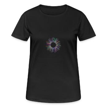 Abstrakt - Frauen T-Shirt atmungsaktiv - Schwarz - Vorne - AI Model Female 172 light (172cm)