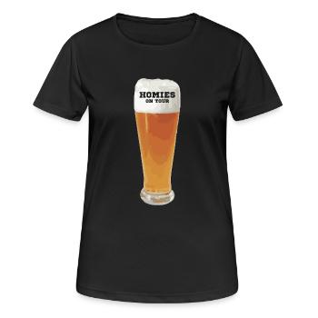 Homies on Tour - Frauen T-Shirt atmungsaktiv - Schwarz - Vorne - AI Model Female 172 light (172cm)