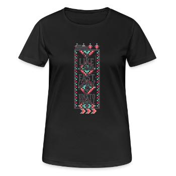 Ich bin wie ein Zug,schnell,groß unaufhaltsam-SEX - Frauen T-Shirt atmungsaktiv - Schwarz - Vorne - AI Model Female 172 light (172cm)