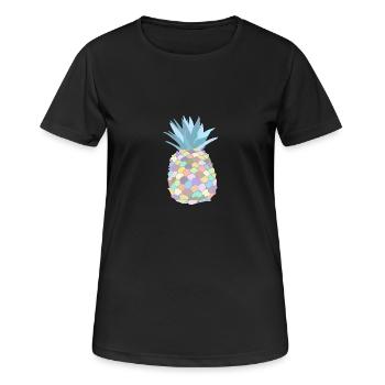 Pastel-coloured pineapple - Women's Breathable T-Shirt - black - Front - AI Model Female 172 light (172cm)