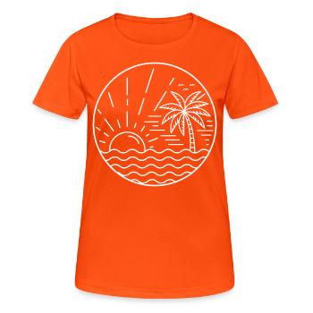 Sunset Circle - Frauen T-Shirt atmungsaktiv - Neonorange - Vorne - AI Model Female 172 dark (172cm)
