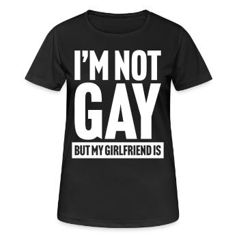 I'm not gay but my girlfriend is - Women's Breathable T-Shirt - black - Front - AI Model Female 172 light (172cm)