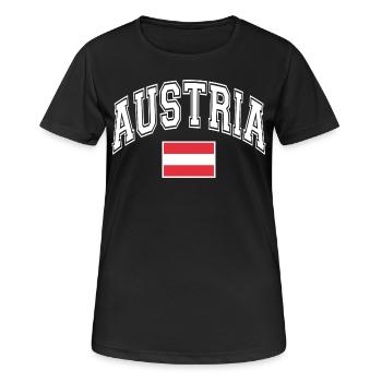 Autriche Autriche Drapeau - T-shirt respirant Femme - noir - Devant - AI Model Female 172 light (172cm)