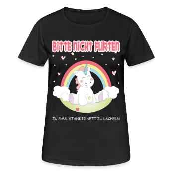 S'il vous plaît ne pas flirter! licorne - T-shirt respirant Femme - noir - Devant - AI Model Female 172 light (172cm)