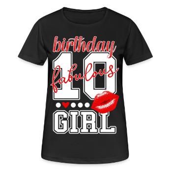 Birthday ten years. fabulous 10 birthday girl - Women's Breathable T-Shirt - black - Front - AI Model Female 172 light (172cm)