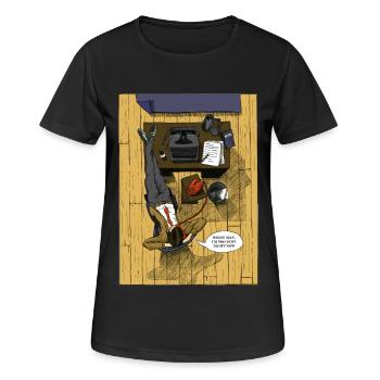 L'homme occupé - T-shirt respirant Femme - noir - Devant - AI Model Female 172 light (172cm)