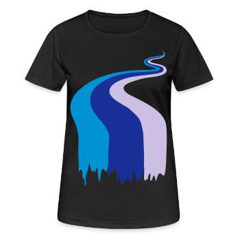 Farbfluss, Fluss, Flow, Fahne - Frauen T-Shirt atmungsaktiv - Schwarz - Vorne - AI Model Female 172 light (172cm)