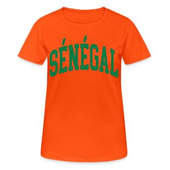 Sénégal - T-shirt respirant Femme - orange néon - Devant - AI Model Female 172 dark (172cm)