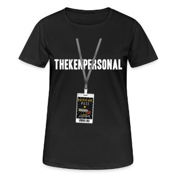 Mallorca 2017 Thekenpersonal Backstage Pass - Frauen T-Shirt atmungsaktiv - Schwarz - Vorne - AI Model Female 172 light (172cm)