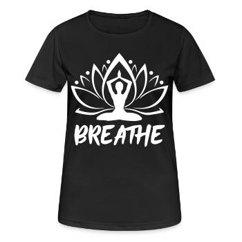 Respirer - Gymnastique Yoga - T-shirt respirant Femme - noir - Devant - AI Model Female 172 light (172cm)