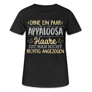 APPALOOSA Haare gehören dazu - Frauen T-Shirt atmungsaktiv - Schwarz - Vorne - AI Model Female 172 light (172cm)