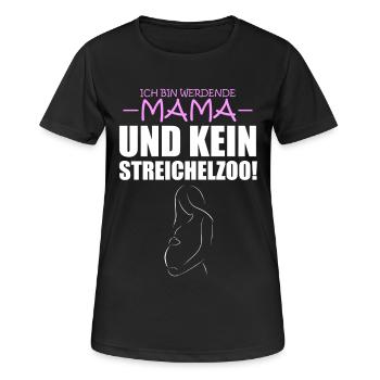 Werdende Mama - kein Streichelzoo - Frauen T-Shirt atmungsaktiv - Schwarz - Vorne - AI Model Female 172 light (172cm)