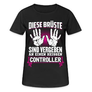 CONTROLLER - Brüste - Frauen T-Shirt atmungsaktiv - Schwarz - Vorne - AI Model Female 172 light (172cm)